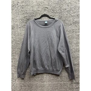 Save Khaki United SKU Poplin Fleece Crewneck Pullover Sweater Gray Mens Size XL